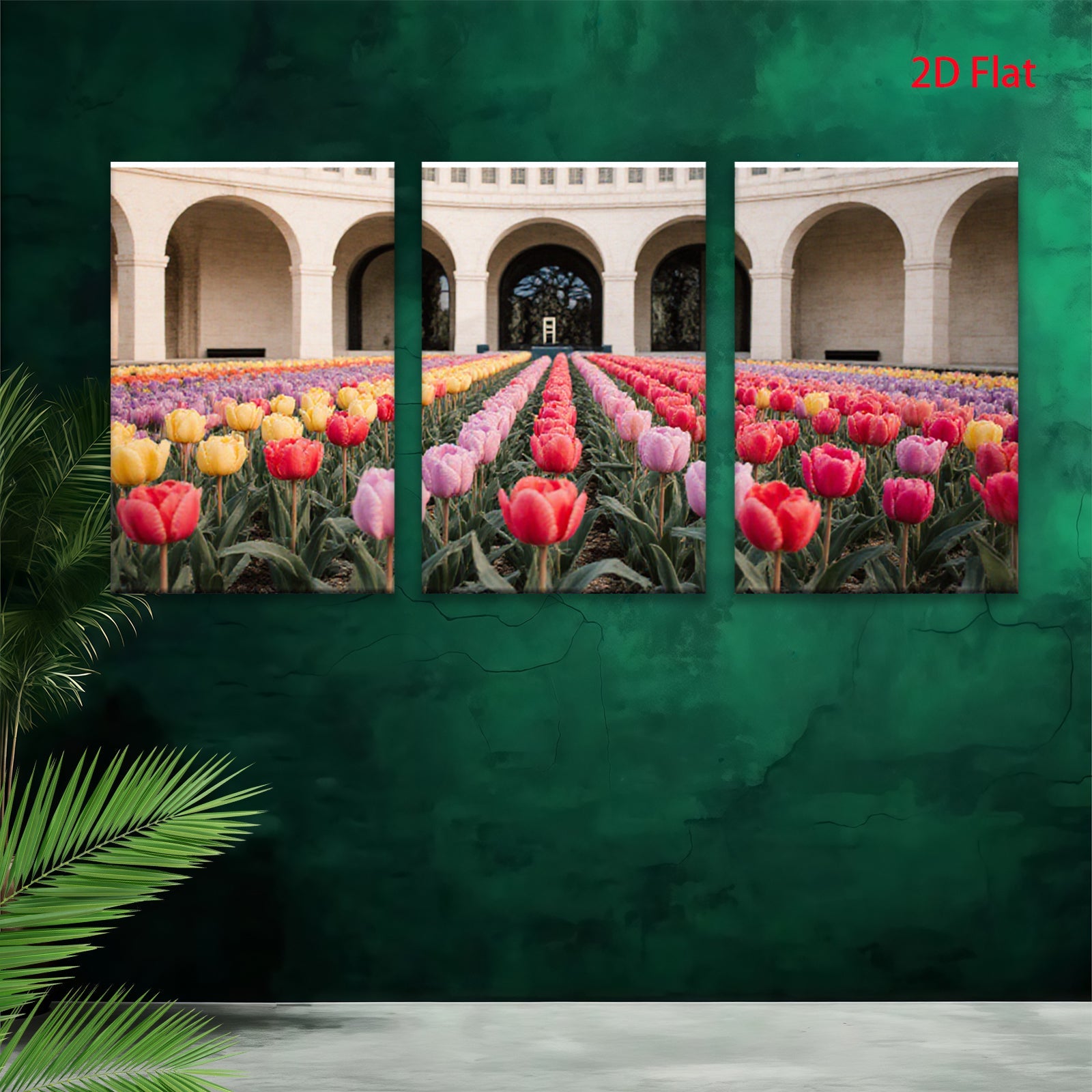 2D flat 1pc Spring blooms vibrant tulip garden wall art for living room bedroom office farmhouse decor modern botanical prints canvas