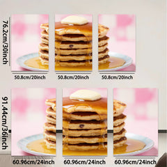 2D flat 1pc Stacked Pancakes Breakfast Food Wall Art Kitchen Decor Dining Room Canvas Prints Cozy Farmhouse Style Modern Minimalist Gallery Wrapped Ready to Hang