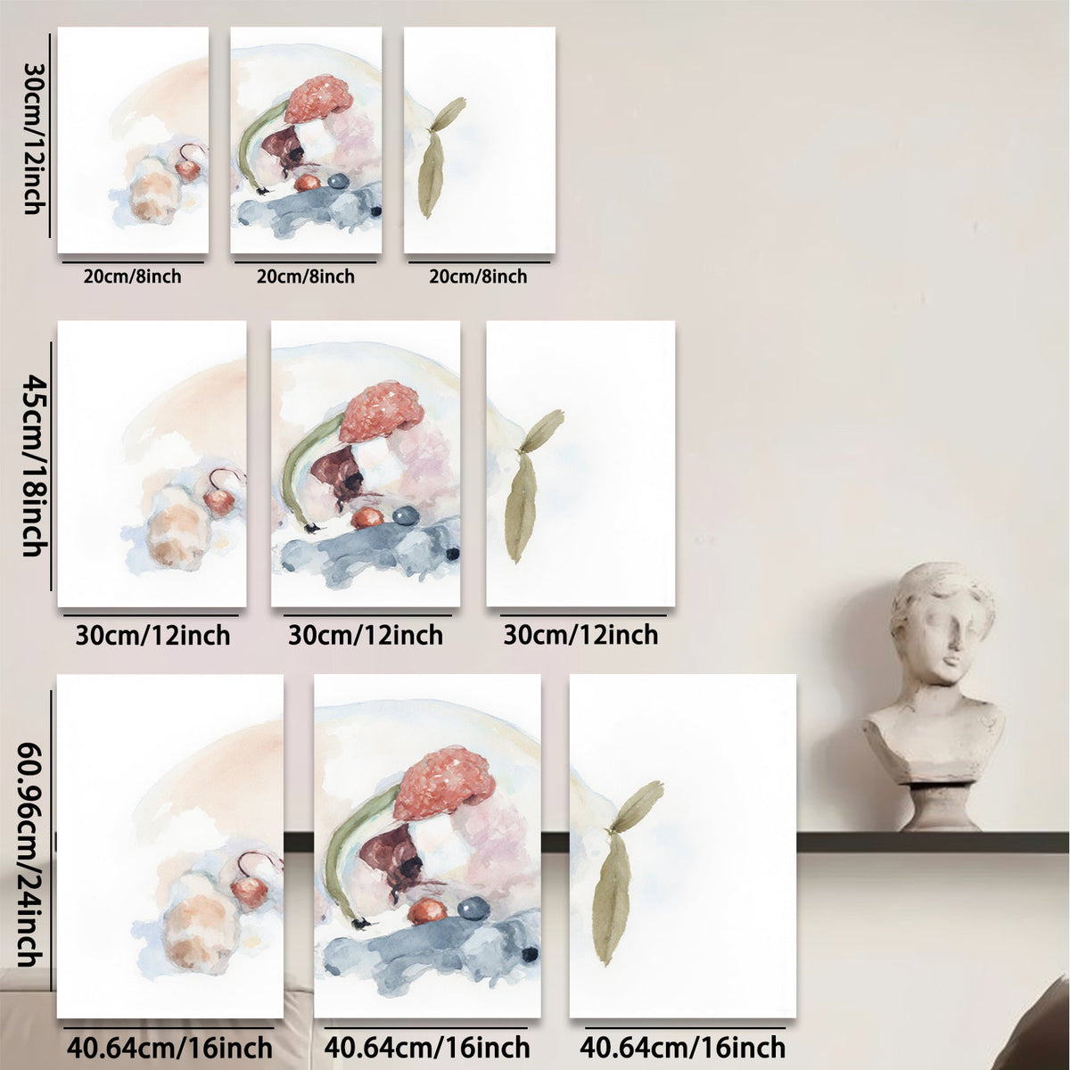 2D flat 1pc Still Life Fruit Blooms Botanical Wall Art Decor Living Room Bedroom Gallery Wrapped Canvas Print Modern Farmhouse Aesthetic