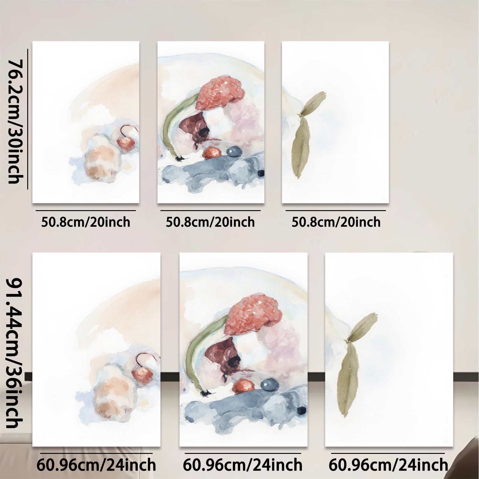 2D flat 1pc Still Life Fruit Blooms Botanical Wall Art Decor Living Room Bedroom Gallery Wrapped Canvas Print Modern Farmhouse Aesthetic