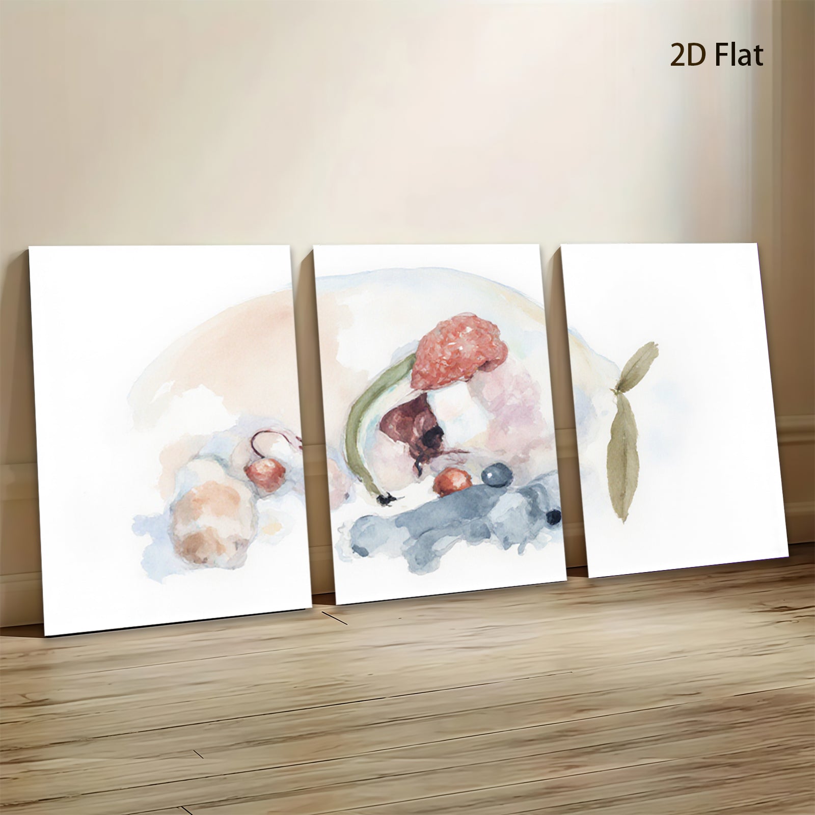 2D flat 1pc Still Life Fruit Blooms Botanical Wall Art Decor Living Room Bedroom Gallery Wrapped Canvas Print Modern Farmhouse Aesthetic