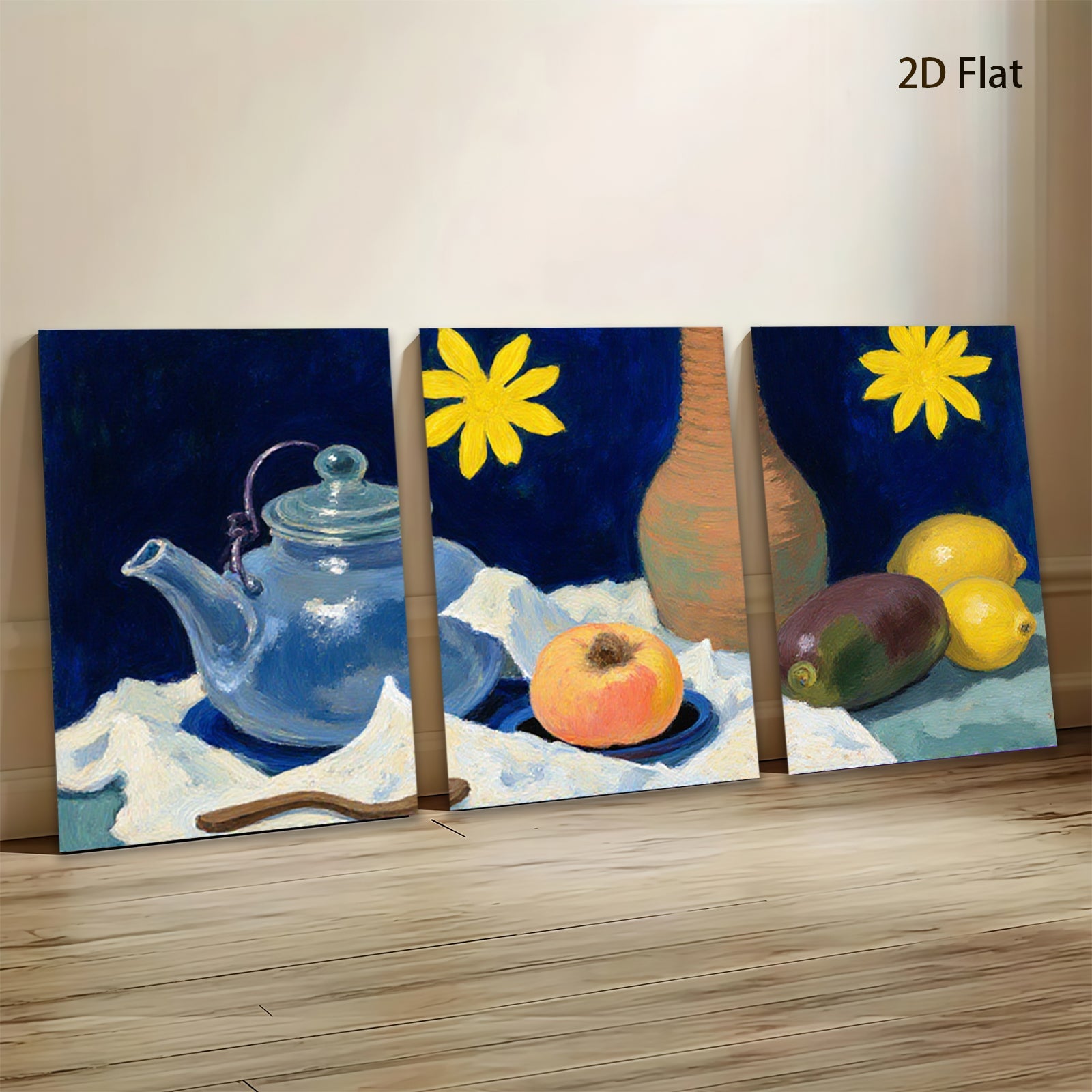 2D flat 1pc Still Life Fruit Floral Kitchen Dining Room Wall Art Canvas Print Modern Farmhouse Decor Cozy Living Room