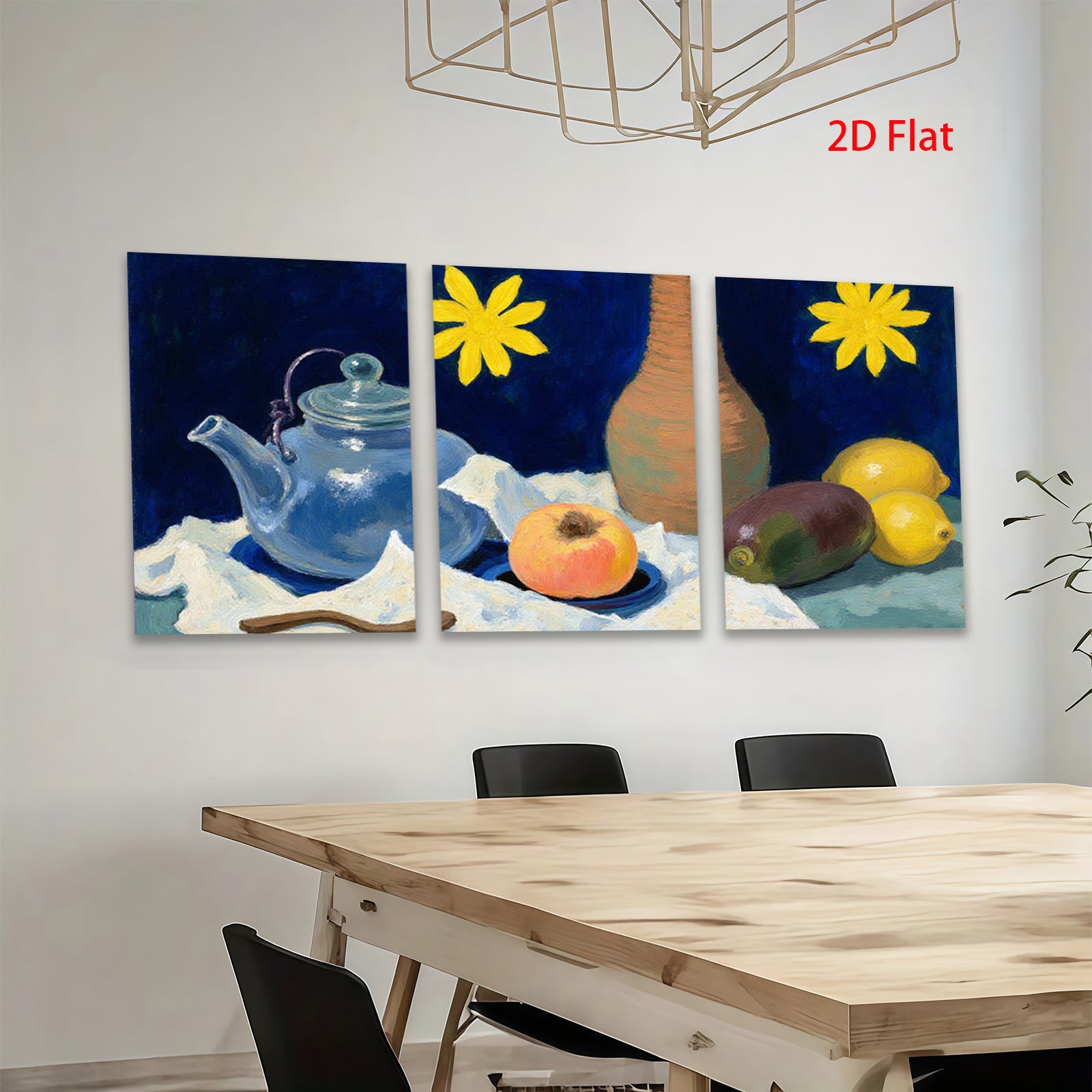 2D flat 1pc Still Life Fruit Floral Kitchen Dining Room Wall Art Canvas Print Modern Farmhouse Decor Cozy Living Room