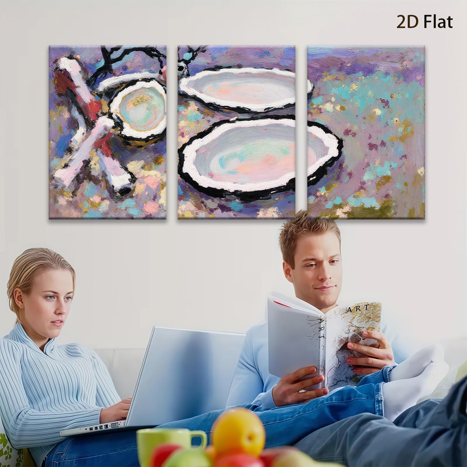 2D flat 1pc Still Life Pink Floral Bowls Modern Wall Art Canvas Prints Dining Room Decor Farmhouse Style Living Room Bedroom Accent Piece Gallery Wrapped Ready to Hang