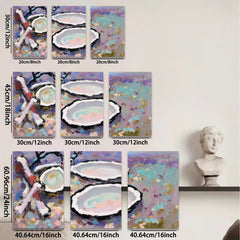 2D flat 1pc Still Life Pink Floral Bowls Modern Wall Art Canvas Prints Dining Room Decor Farmhouse Style Living Room Bedroom Accent Piece Gallery Wrapped Ready to Hang