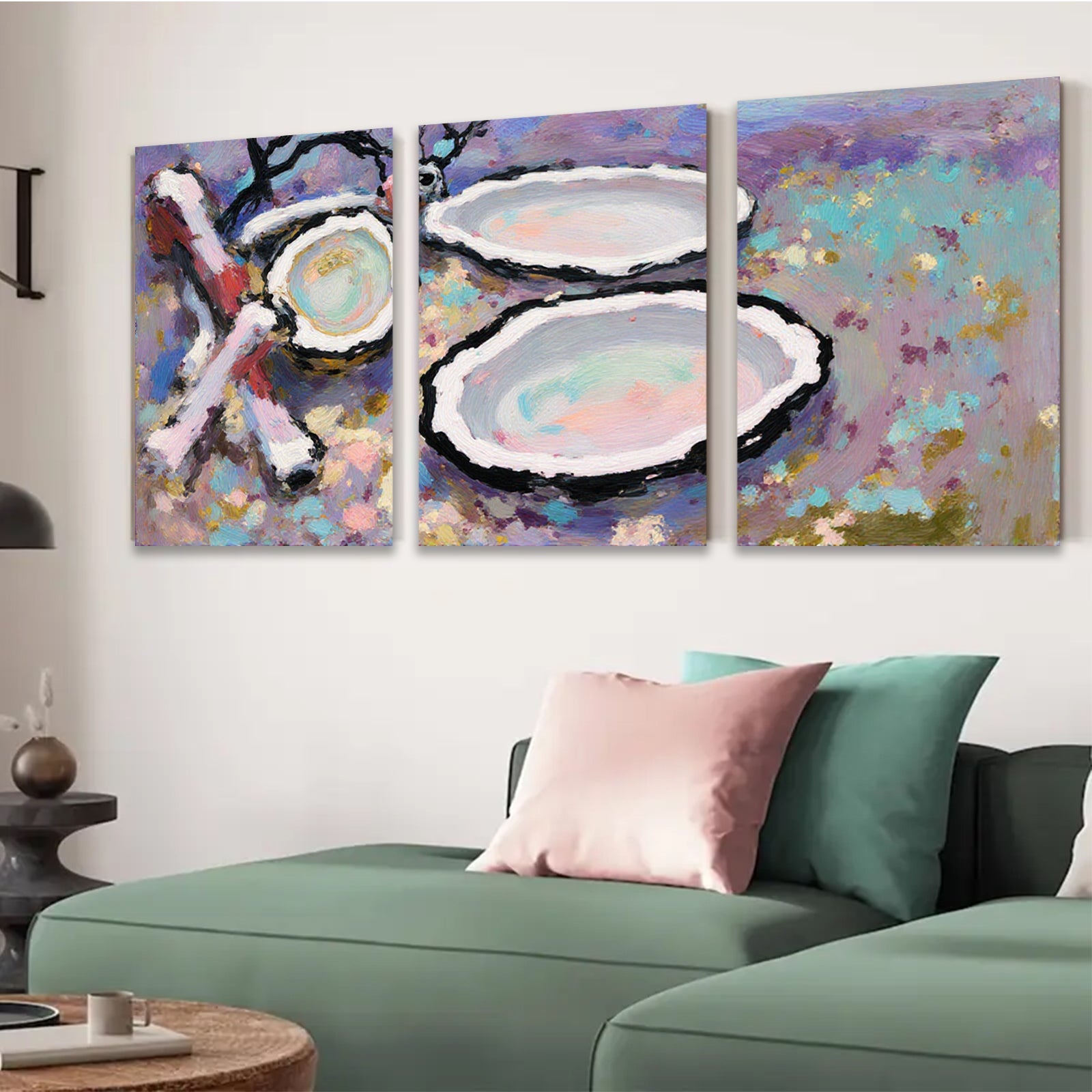 2D flat 1pc Still Life Pink Floral Bowls Modern Wall Art Canvas Prints Dining Room Decor Farmhouse Style Living Room Bedroom Accent Piece Gallery Wrapped Ready to Hang