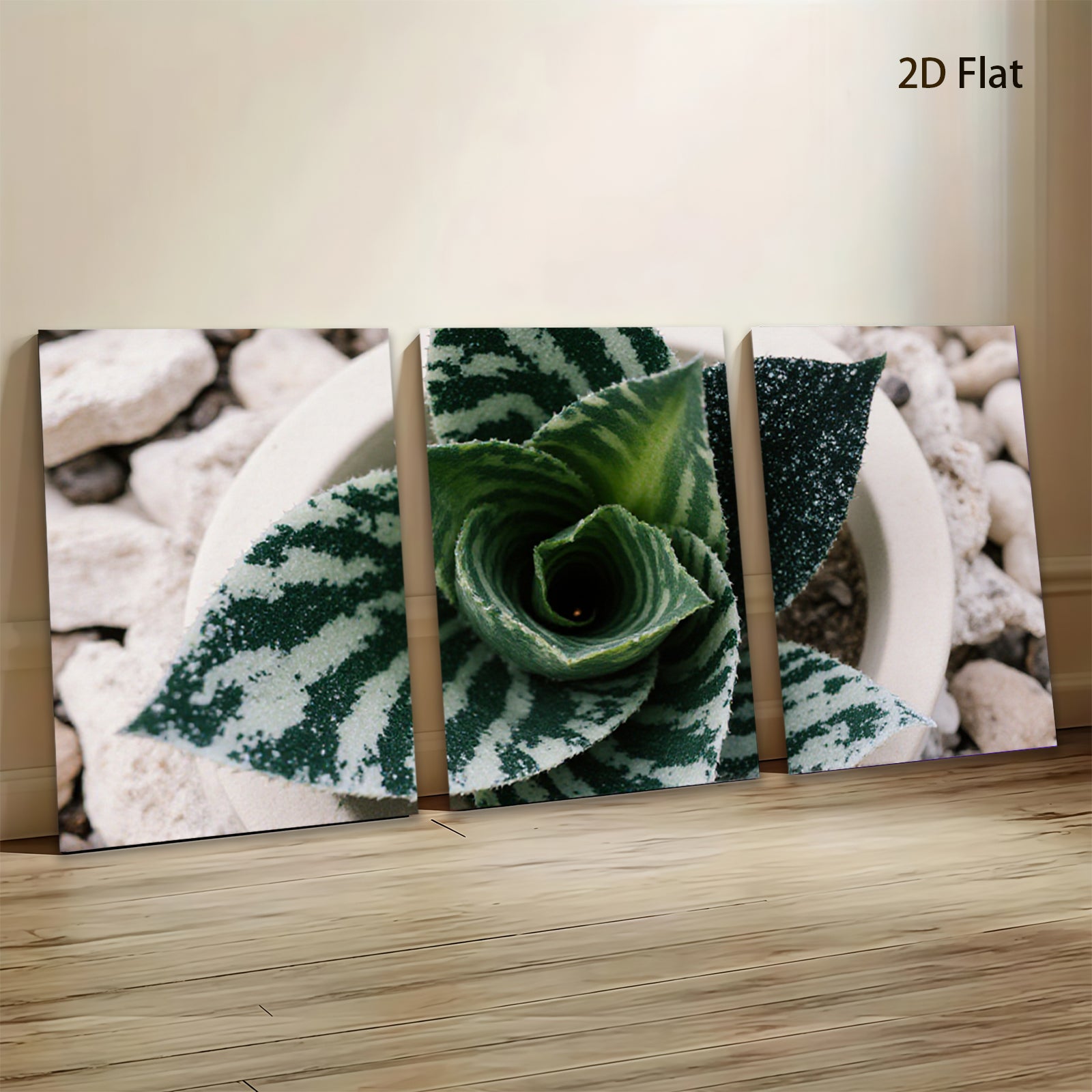 2D flat 1pc Succulent Bloom Botanical Wall Art Living Room Bedroom Decor Farmhouse Style Modern Minimalist Gallery Wrapped Canvas Prints Ready to Hang