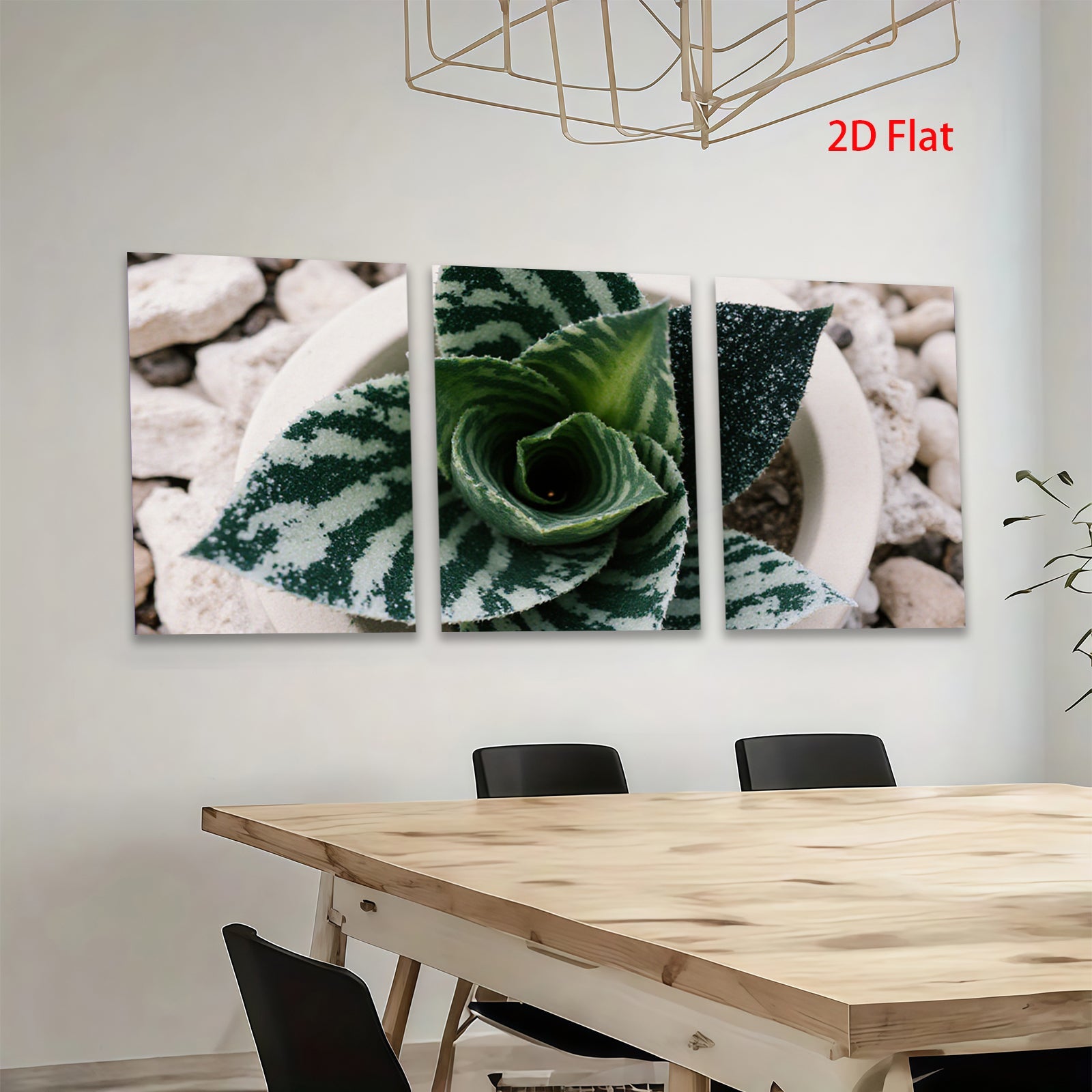 2D flat 1pc Succulent Bloom Botanical Wall Art Living Room Bedroom Decor Farmhouse Style Modern Minimalist Gallery Wrapped Canvas Prints Ready to Hang
