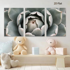 2D flat 1pc Succulent Bloom Close Up Botanical Wall Art Living Room Bedroom Decor Gallery Wrapped Canvas Prints Modern Farmhouse Style Coastal Chic Home Accents
