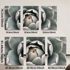 2D flat 1pc Succulent Bloom Close Up Botanical Wall Art Living Room Bedroom Decor Gallery Wrapped Canvas Prints Modern Farmhouse Style Coastal Chic Home Accents