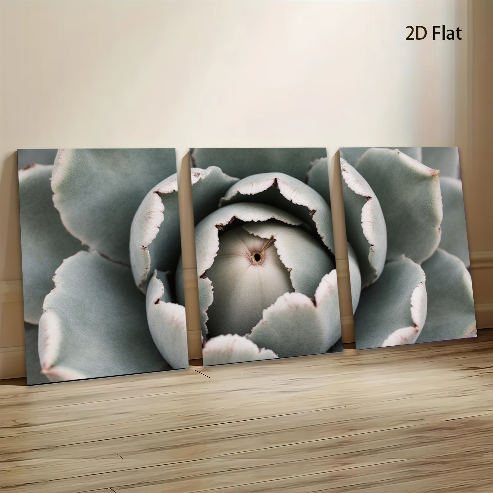2D flat 1pc Succulent Bloom Close Up Botanical Wall Art Living Room Bedroom Decor Gallery Wrapped Canvas Prints Modern Farmhouse Style Coastal Chic Home Accents