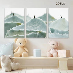 2D flat 1pc Succulent Garden Close Up Botanical Wall Art Living Room Bedroom Decor Modern Farmhouse Style Canvas Prints Textured Artwork Gallery Wrapped Ready To Hang