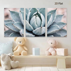 2D flat 1pc Succulent bloom desert botanical wall art living room bedroom decor farmhouse style modern minimalist gallery wrapped canvas print