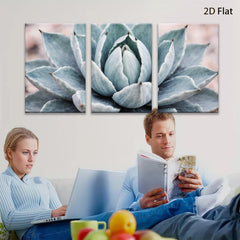 2D flat 1pc Succulent bloom desert botanical wall art living room bedroom decor farmhouse style modern minimalist gallery wrapped canvas print