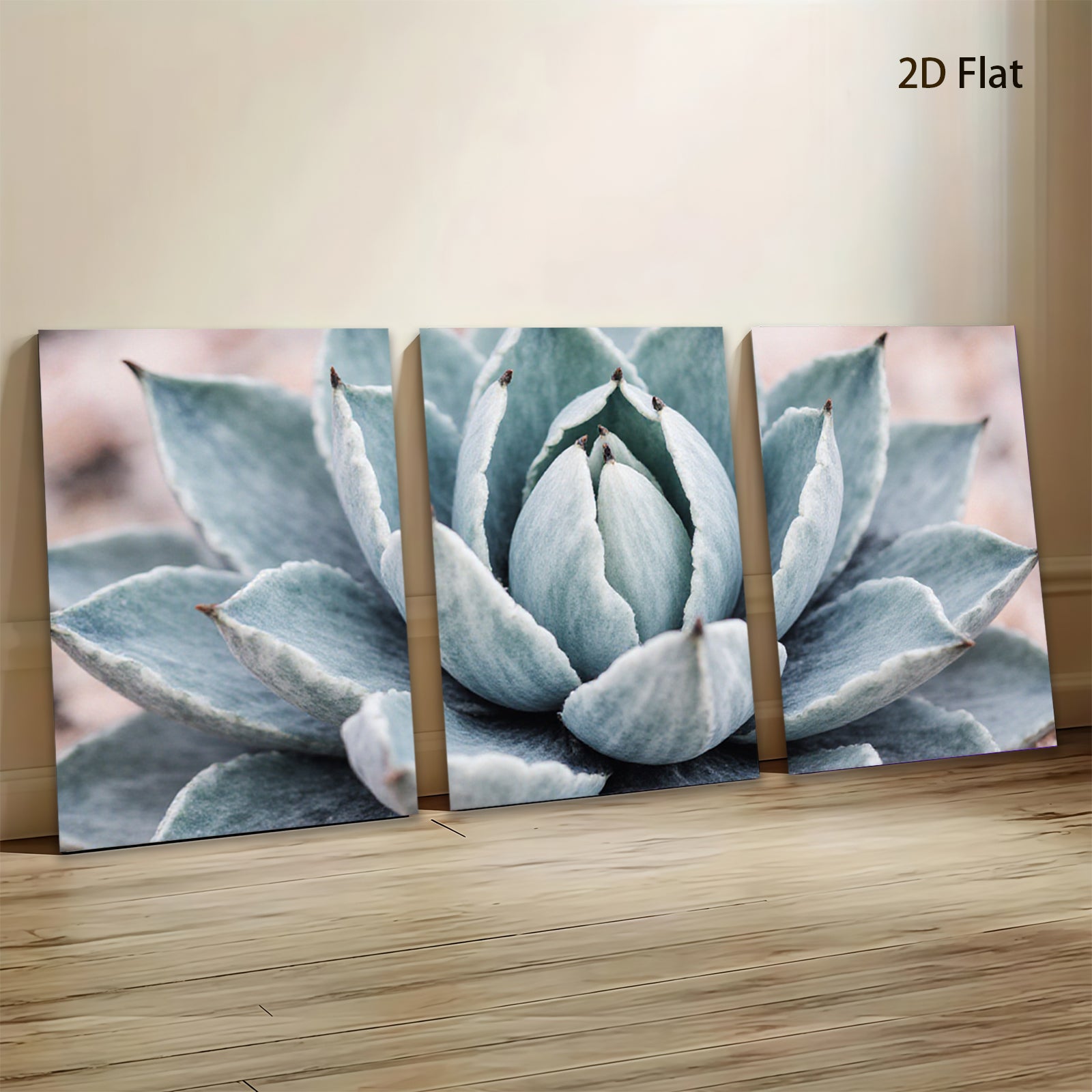 2D flat 1pc Succulent bloom desert botanical wall art living room bedroom decor farmhouse style modern minimalist gallery wrapped canvas print