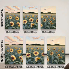 2D flat 1pc Sunflower Field Golden Hour Bliss Farmhouse Wall Decor Living Room Bedroom Modern Art Canvas Prints Ready to Hang Gallery Wrapped