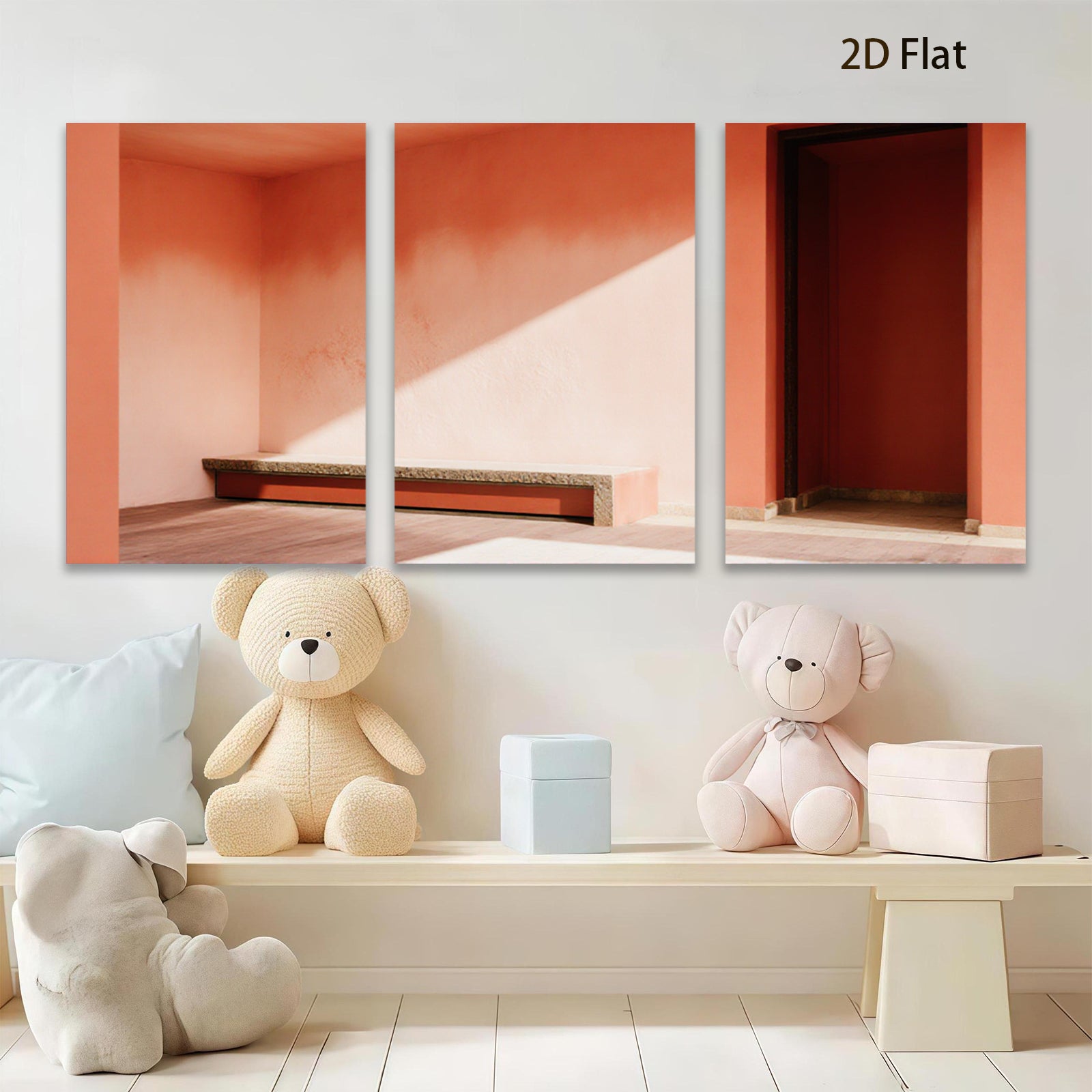 2D flat 1pc Sunlit Minimalist Entryway Warm Modern Wall Art for Living Room Bedroom Office Decor Gallery Wrapped Canvas Prints Coastal Farmhouse Style