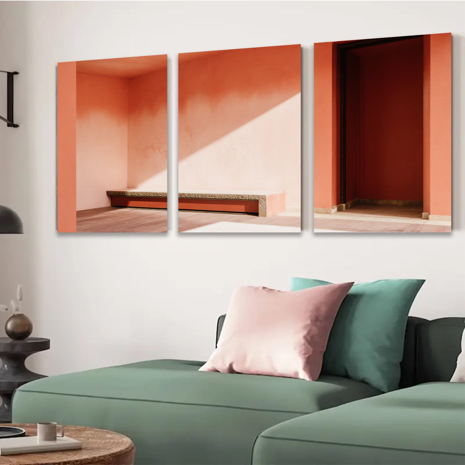 2D flat 1pc Sunlit Minimalist Entryway Warm Modern Wall Art for Living Room Bedroom Office Decor Gallery Wrapped Canvas Prints Coastal Farmhouse Style