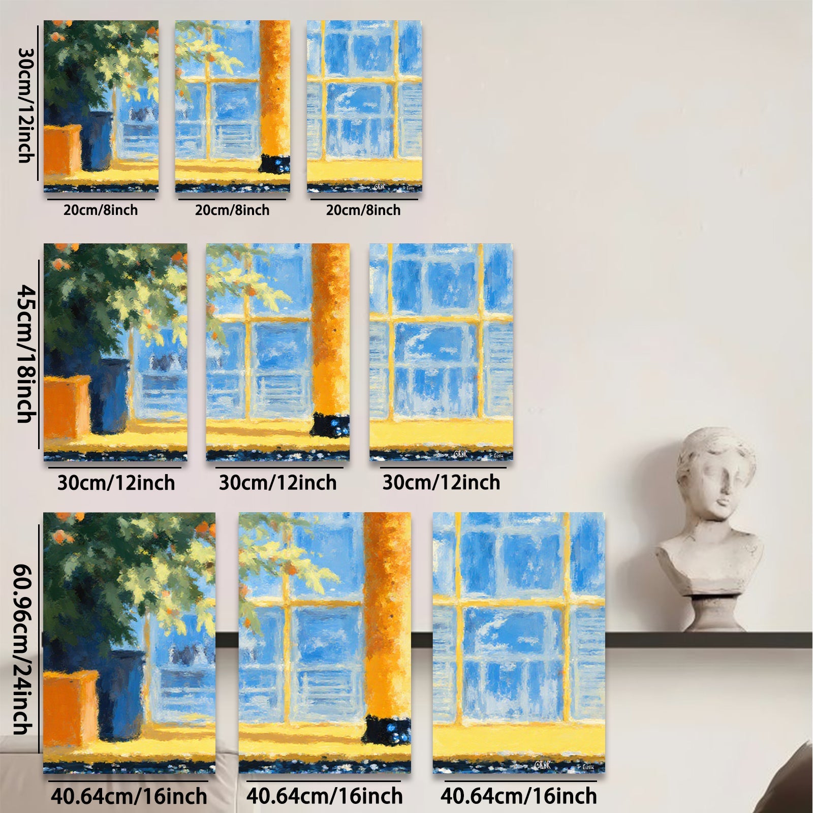 2D flat 1pc Sunlit Window Garden View Modern Wall Art Canvas Prints for Living Room Bedroom Home Decor Farmhouse Style Cozy Vibes