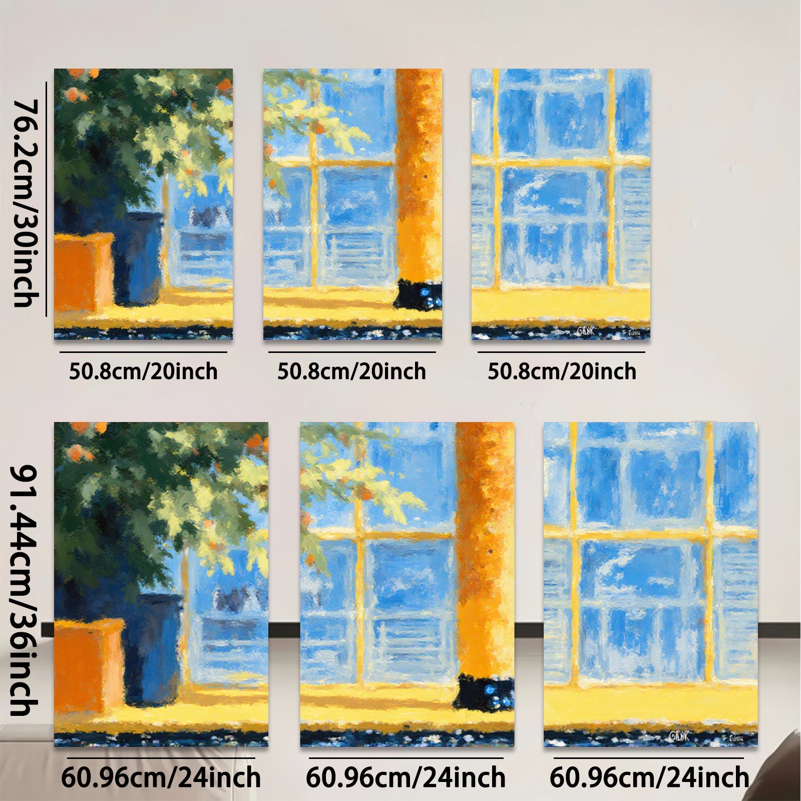 2D flat 1pc Sunlit Window Garden View Modern Wall Art Canvas Prints for Living Room Bedroom Home Decor Farmhouse Style Cozy Vibes