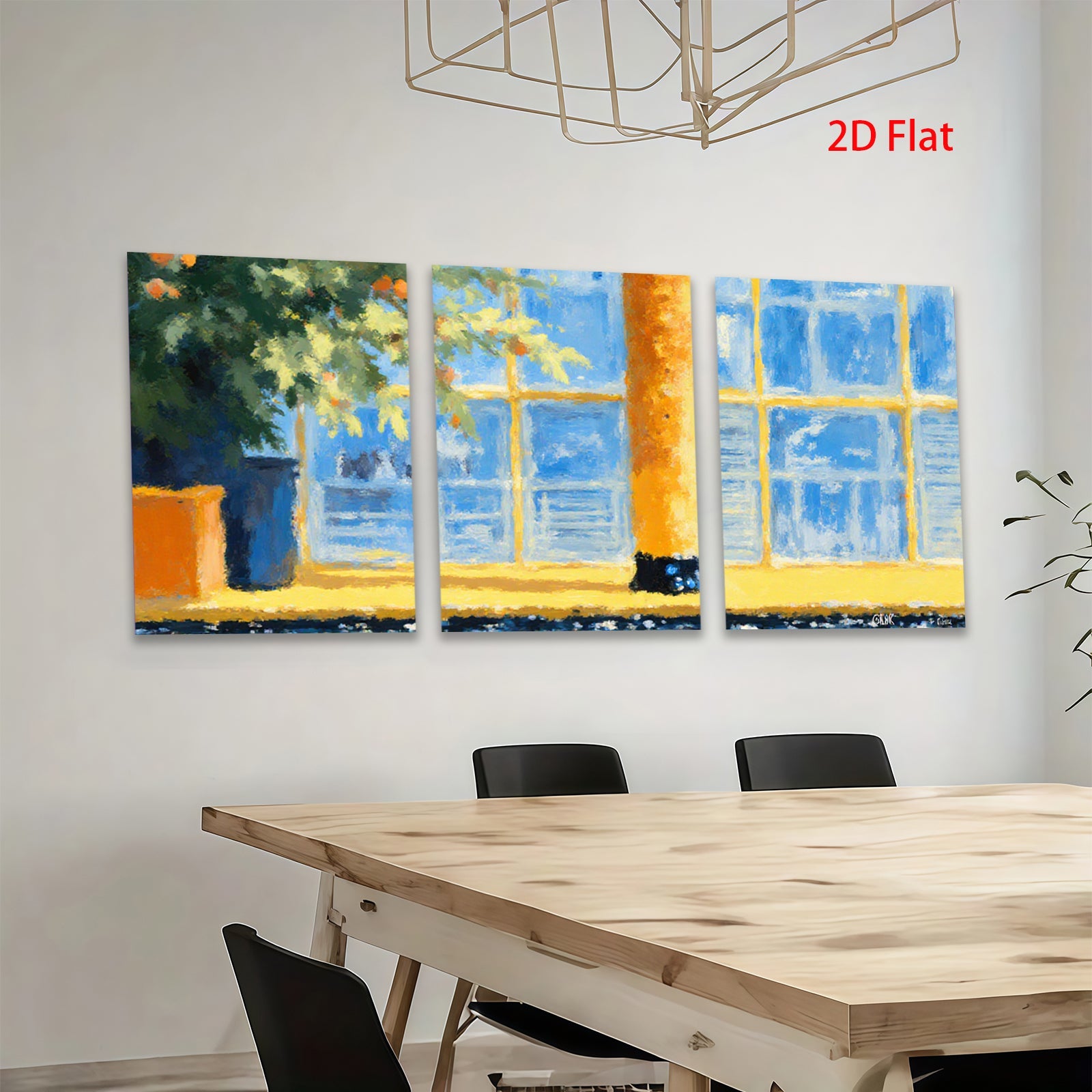 2D flat 1pc Sunlit Window Garden View Modern Wall Art Canvas Prints for Living Room Bedroom Home Decor Farmhouse Style Cozy Vibes