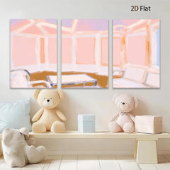 2D flat 1pc Sunlit bay window seating area modern farmhouse living room wall art bedroom decor gallery wrapped canvas prints farmhouse style