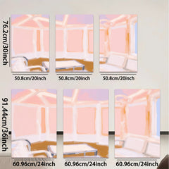 2D flat 1pc Sunlit bay window seating area modern farmhouse living room wall art bedroom decor gallery wrapped canvas prints farmhouse style