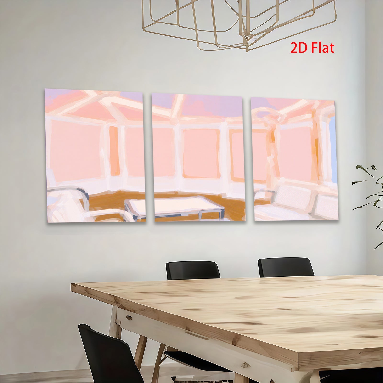 2D flat 1pc Sunlit bay window seating area modern farmhouse living room wall art bedroom decor gallery wrapped canvas prints farmhouse style