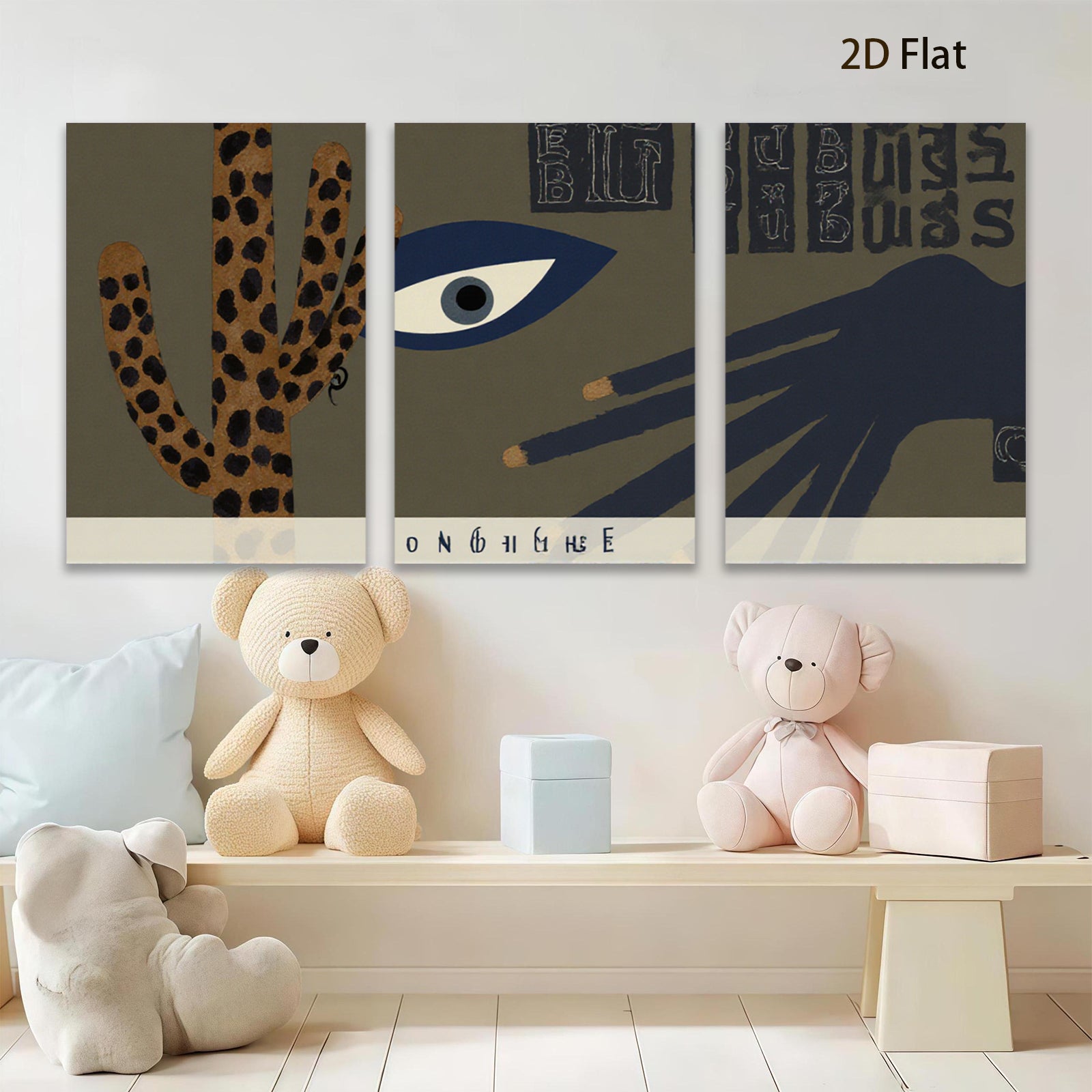 2D flat 1pc Surrealist Eye Hand Abstract Wall Art Modern Farmhouse Decor Living Room Bedroom Gallery Wrapped Canvas Prints Textured Artwork Coastal Style Home D��cor