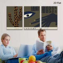 2D flat 1pc Surrealist Eye Hand Abstract Wall Art Modern Farmhouse Decor Living Room Bedroom Gallery Wrapped Canvas Prints Textured Artwork Coastal Style Home D��cor