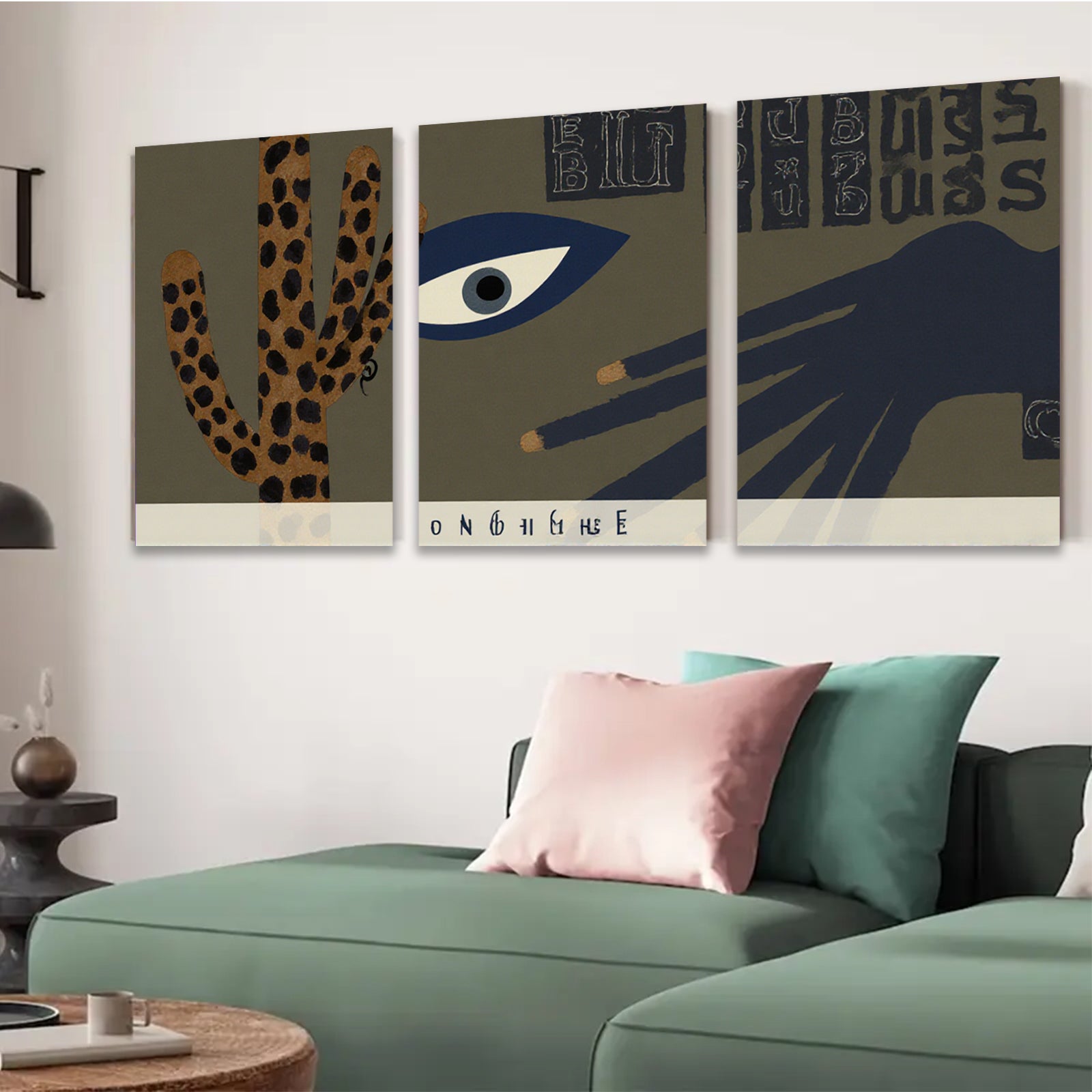 2D flat 1pc Surrealist Eye Hand Abstract Wall Art Modern Farmhouse Decor Living Room Bedroom Gallery Wrapped Canvas Prints Textured Artwork Coastal Style Home D��cor
