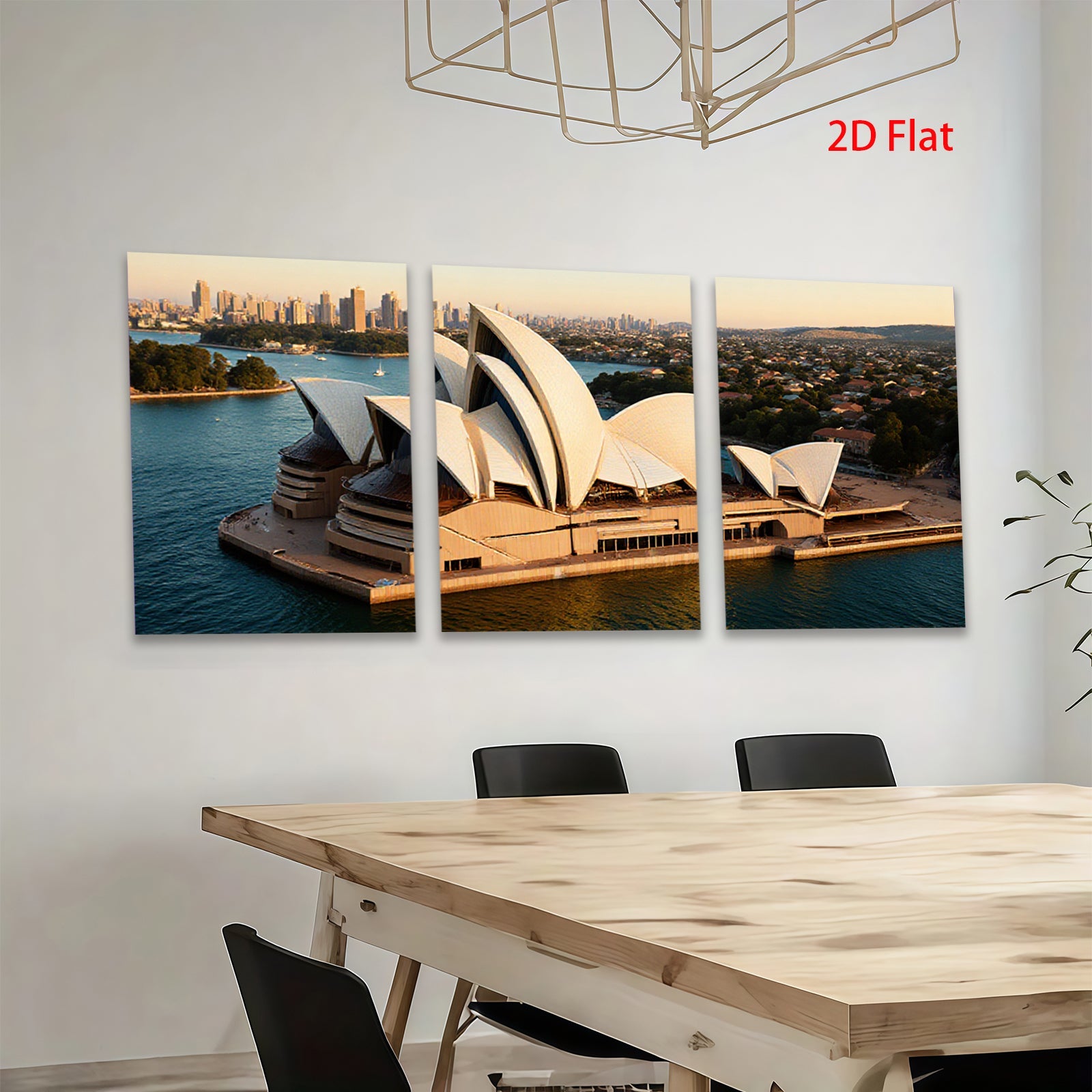 2D flat 1pc Sydney Opera House Australia Skyline Cityscape Wall Art Decor Living Room Bedroom Modern Farmhouse Gallery Wrapped Canvas Print for Home Office Rustic Chic