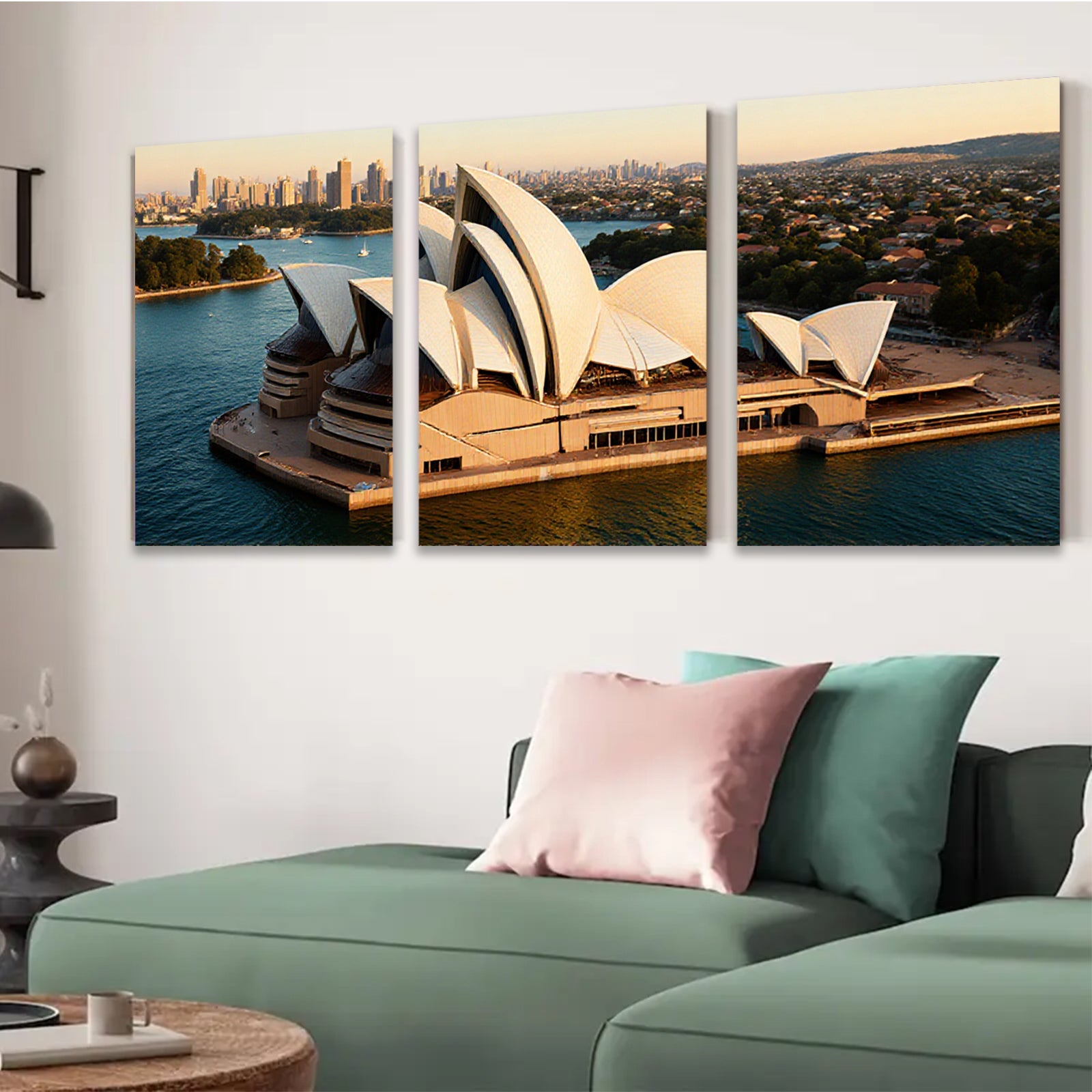 2D flat 1pc Sydney Opera House Australia Skyline Cityscape Wall Art Decor Living Room Bedroom Modern Farmhouse Gallery Wrapped Canvas Print for Home Office Rustic Chic