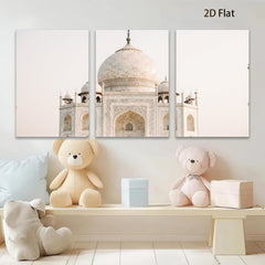 2D flat 1pc Taj Mahal India architectural wonder serene wall decor living room bedroom office gallery wrapped canvas print farmhouse style modern minimalist cozy
