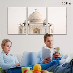 2D flat 1pc Taj Mahal India architectural wonder serene wall decor living room bedroom office gallery wrapped canvas print farmhouse style modern minimalist cozy