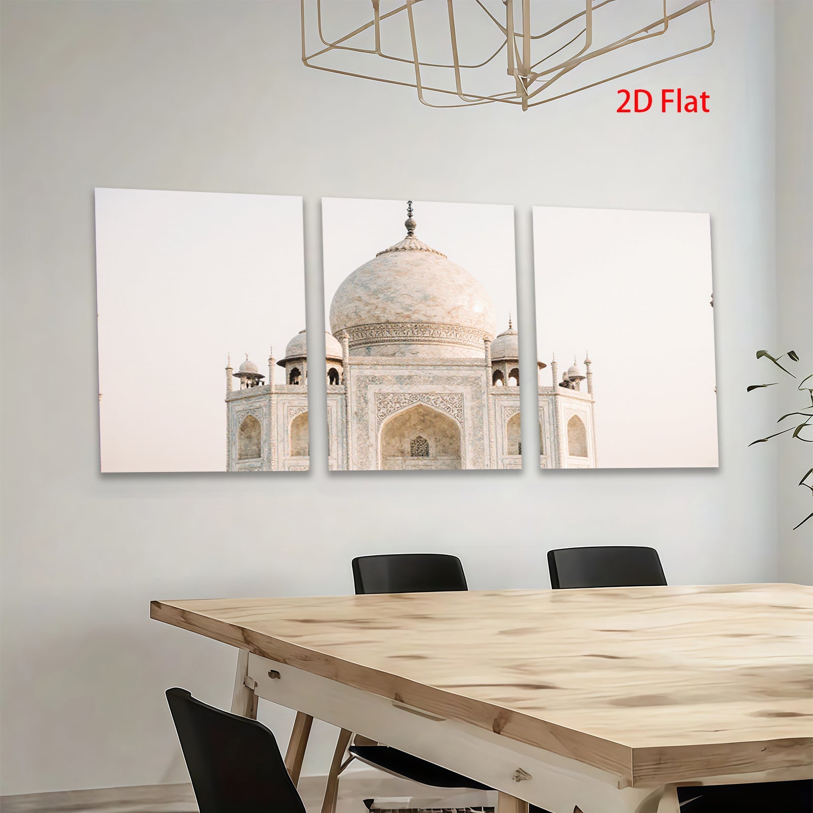 2D flat 1pc Taj Mahal India architectural wonder serene wall decor living room bedroom office gallery wrapped canvas print farmhouse style modern minimalist cozy