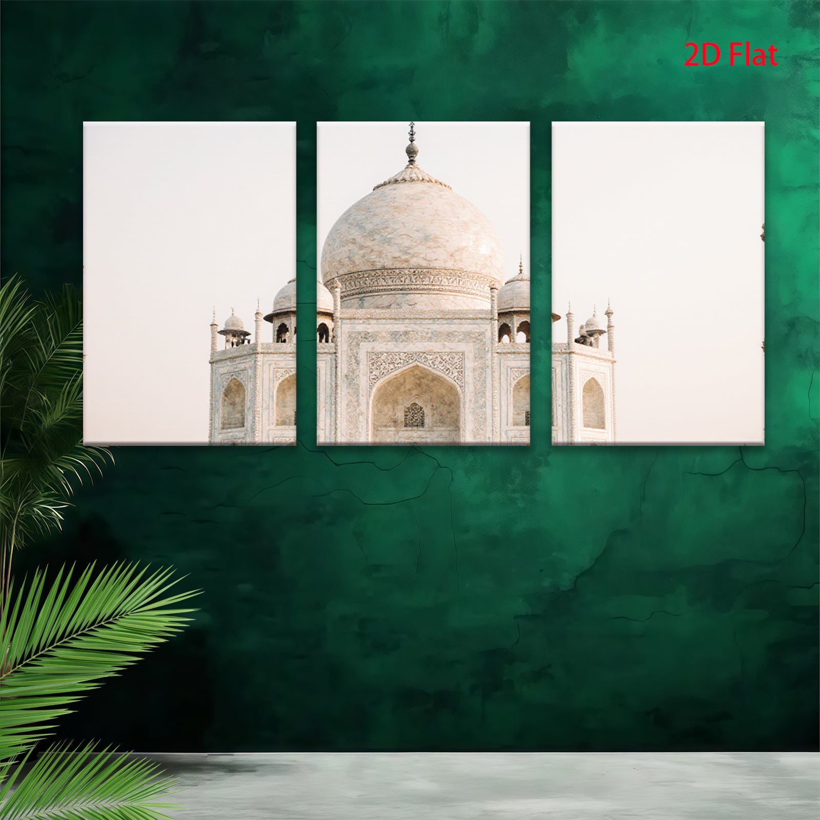 2D flat 1pc Taj Mahal India architectural wonder serene wall decor living room bedroom office gallery wrapped canvas print farmhouse style modern minimalist cozy