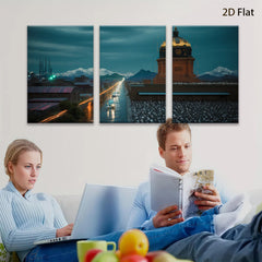 2D flat 1pc Tibetan Potala Palace Night View Cityscape Wall Art Modern Farmhouse Decor Living Room Bedroom Gallery Wrapped Canvas Prints for Home Office Decor Inspirational Art