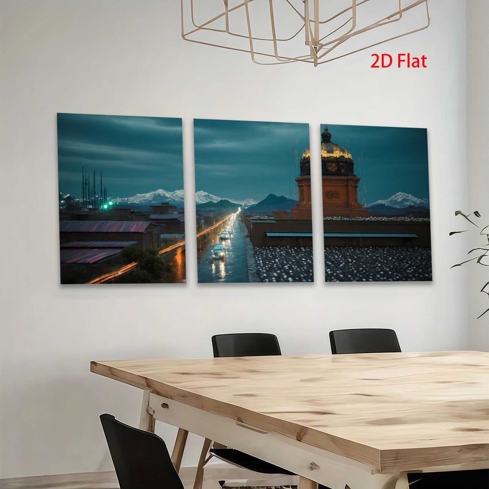 2D flat 1pc Tibetan Potala Palace Night View Cityscape Wall Art Modern Farmhouse Decor Living Room Bedroom Gallery Wrapped Canvas Prints for Home Office Decor Inspirational Art