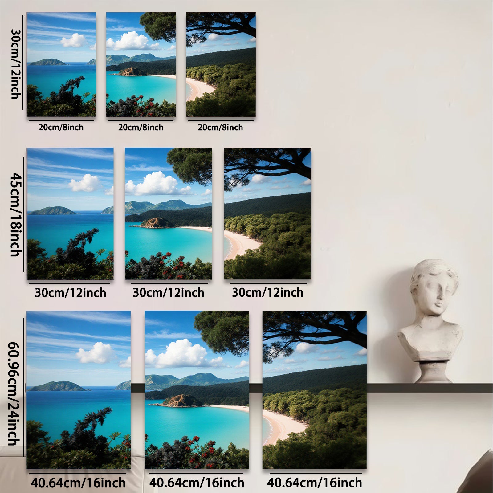 2D flat 1pc Tropical Beach Coastal Paradise Ocean View Wall Art Decor Living Room Bedroom Modern Farmhouse Gallery Wrapped Canvas Prints Home D��cor