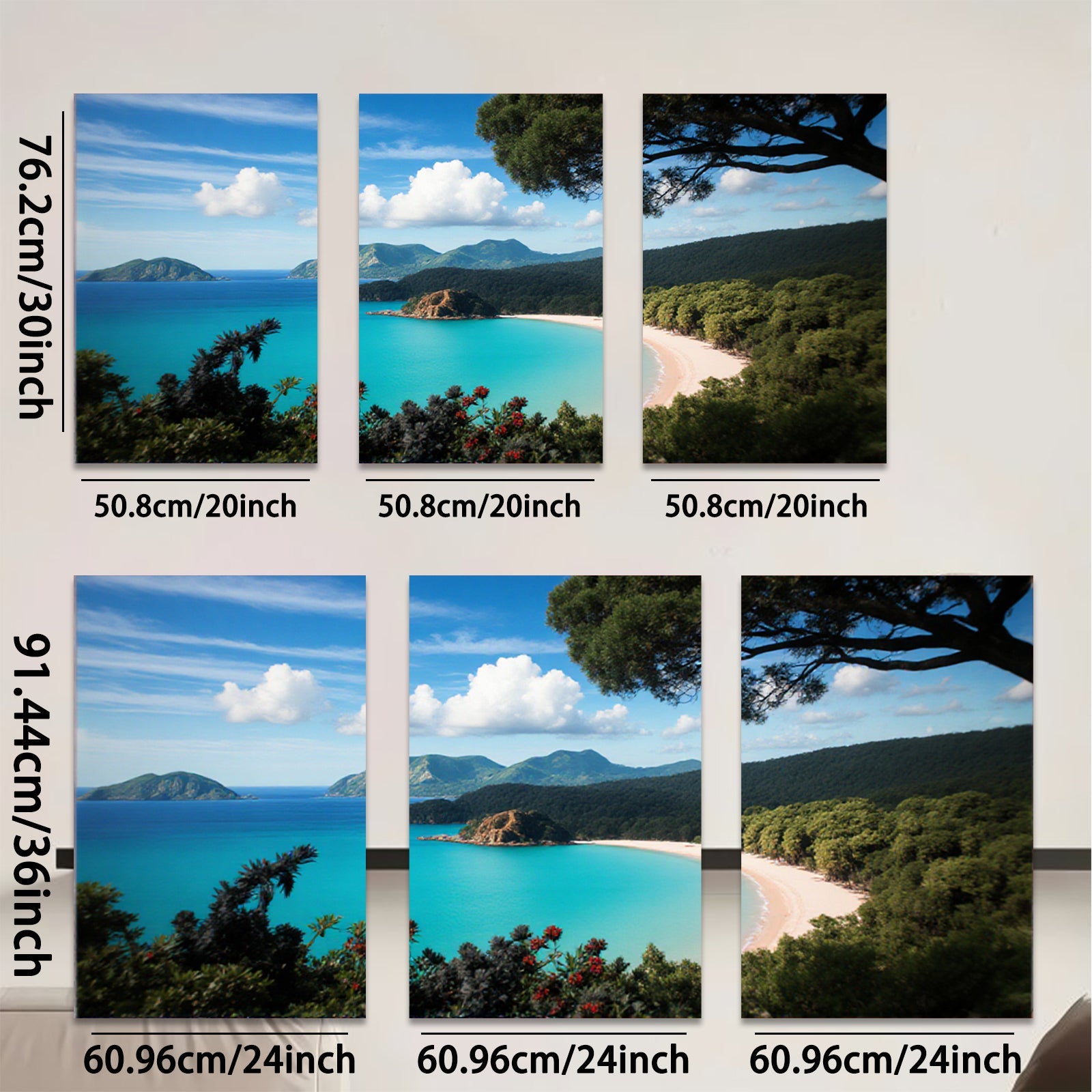 2D flat 1pc Tropical Beach Coastal Paradise Ocean View Wall Art Decor Living Room Bedroom Modern Farmhouse Gallery Wrapped Canvas Prints Home D��cor