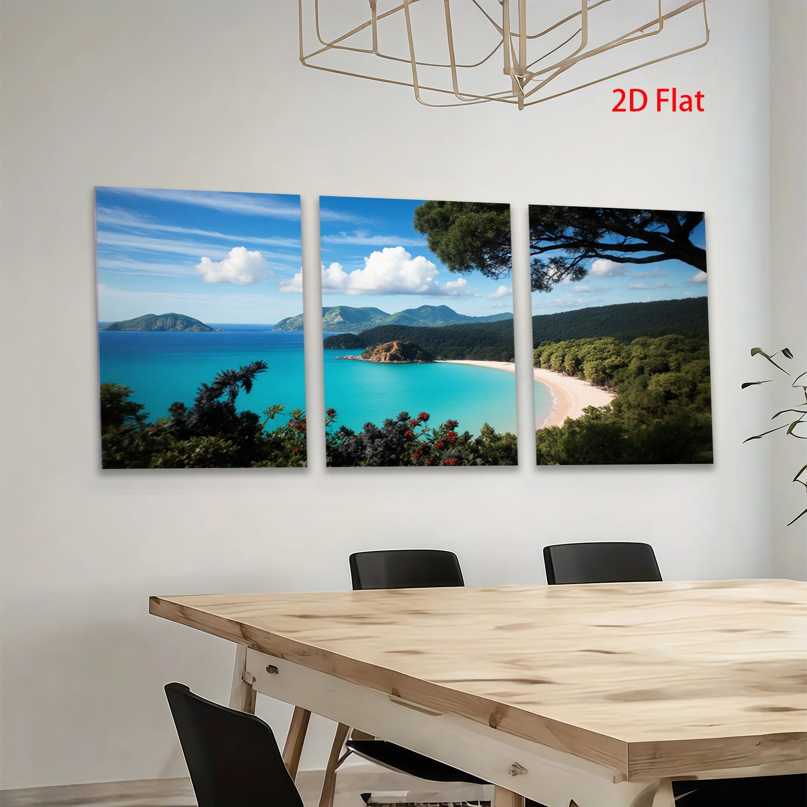 2D flat 1pc Tropical Beach Coastal Paradise Ocean View Wall Art Decor Living Room Bedroom Modern Farmhouse Gallery Wrapped Canvas Prints Home D��cor
