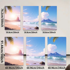 2D flat 1pc Tropical Beach Coastal Waves Scenic Wall Art Living Room Bedroom Decor Farmhouse Style Gallery Wrapped Canvas Prints Ready to Hang