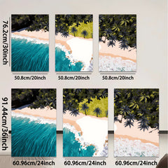 2D flat 1pc Tropical Beach Palm Trees Ocean Wave Coastal Wall Art Living Room Bedroom Decor Modern Farmhouse Style Canvas Prints Gallery Wrapped Ready to Hang