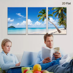 2D flat 1pc Tropical Beach Paradise Coastal Ocean View Wall Art for Living Room Bedroom Home Decor Modern Farmhouse Rustic Gallery Wrapped Canvas Prints