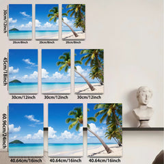 2D flat 1pc Tropical Beach Paradise Coastal Ocean View Wall Art for Living Room Bedroom Home Decor Modern Farmhouse Rustic Gallery Wrapped Canvas Prints