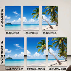 2D flat 1pc Tropical Beach Paradise Coastal Ocean View Wall Art for Living Room Bedroom Home Decor Modern Farmhouse Rustic Gallery Wrapped Canvas Prints