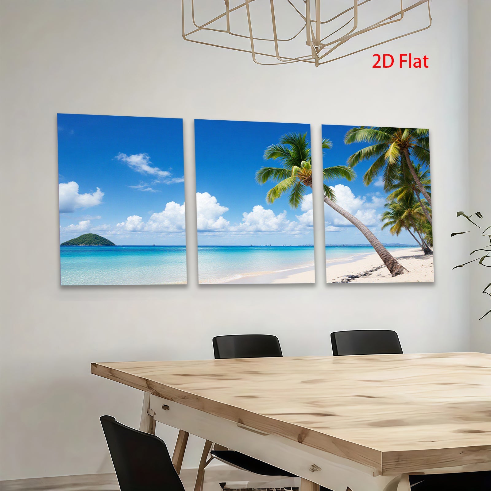 2D flat 1pc Tropical Beach Paradise Coastal Ocean View Wall Art for Living Room Bedroom Home Decor Modern Farmhouse Rustic Gallery Wrapped Canvas Prints