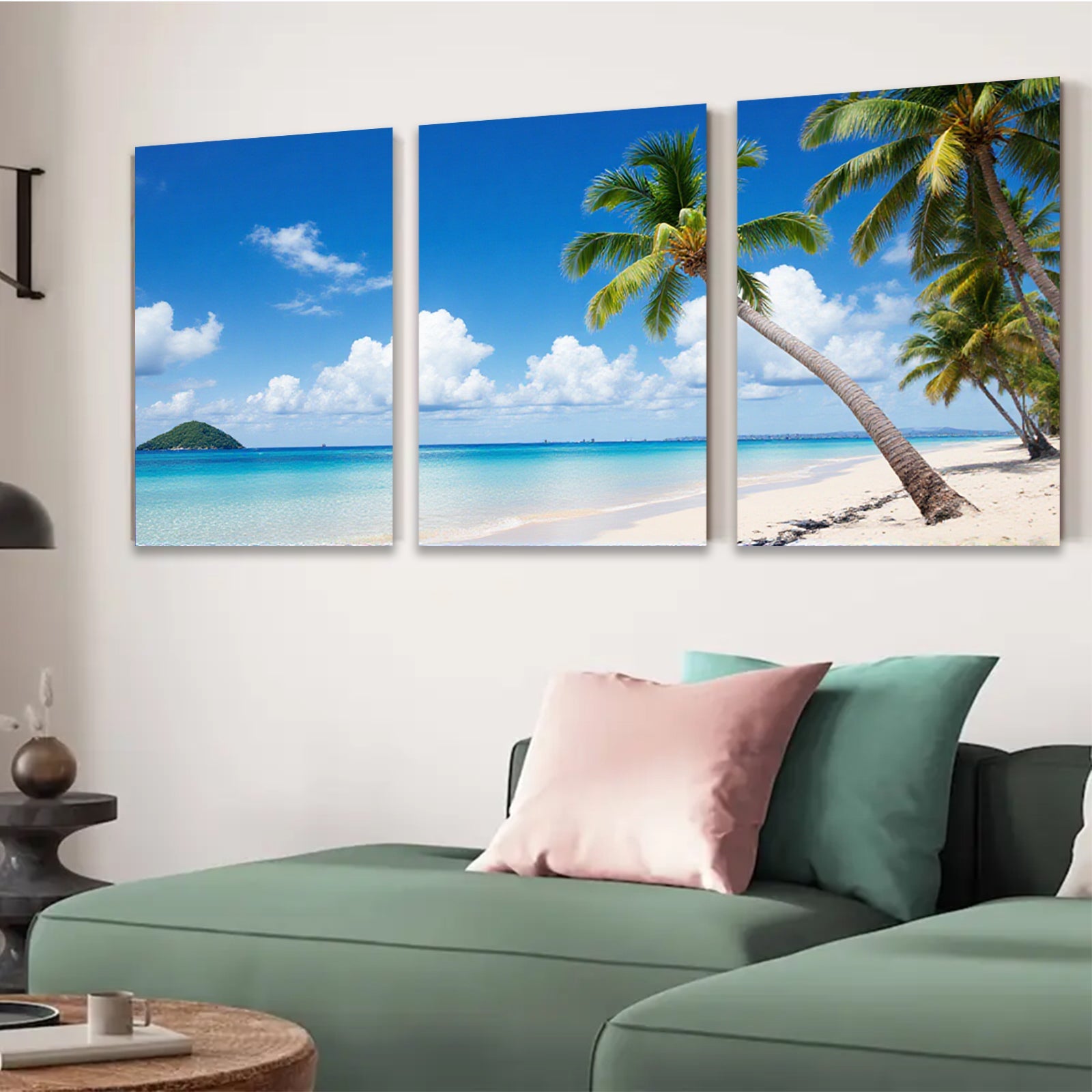 2D flat 1pc Tropical Beach Paradise Coastal Ocean View Wall Art for Living Room Bedroom Home Decor Modern Farmhouse Rustic Gallery Wrapped Canvas Prints