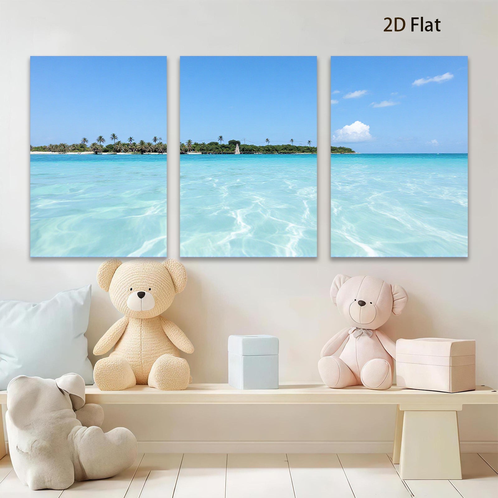 2D flat 1pc Tropical Island Beach Coastal Wall Art Living Room Bedroom Decor Farmhouse Style Modern Canvas Prints Large Size Ready to Hang